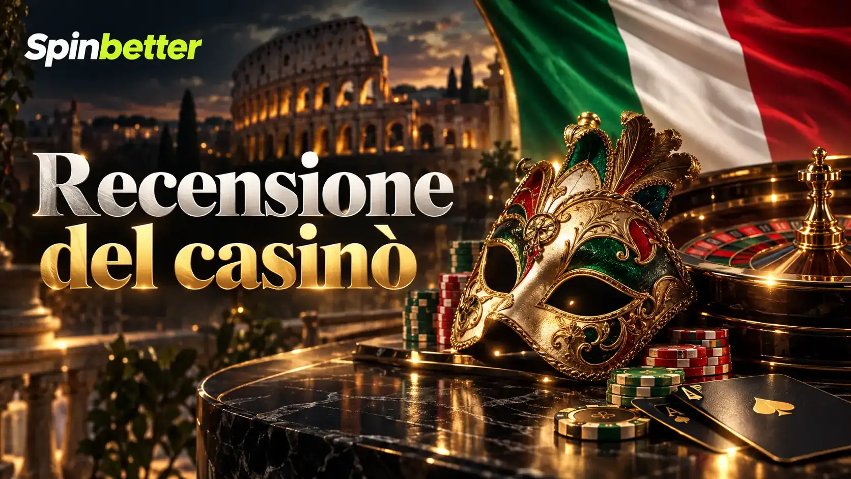 Schermata iniziale del casinò SpinBetter con le categorie di gioco e il pacchetto di benvenuto