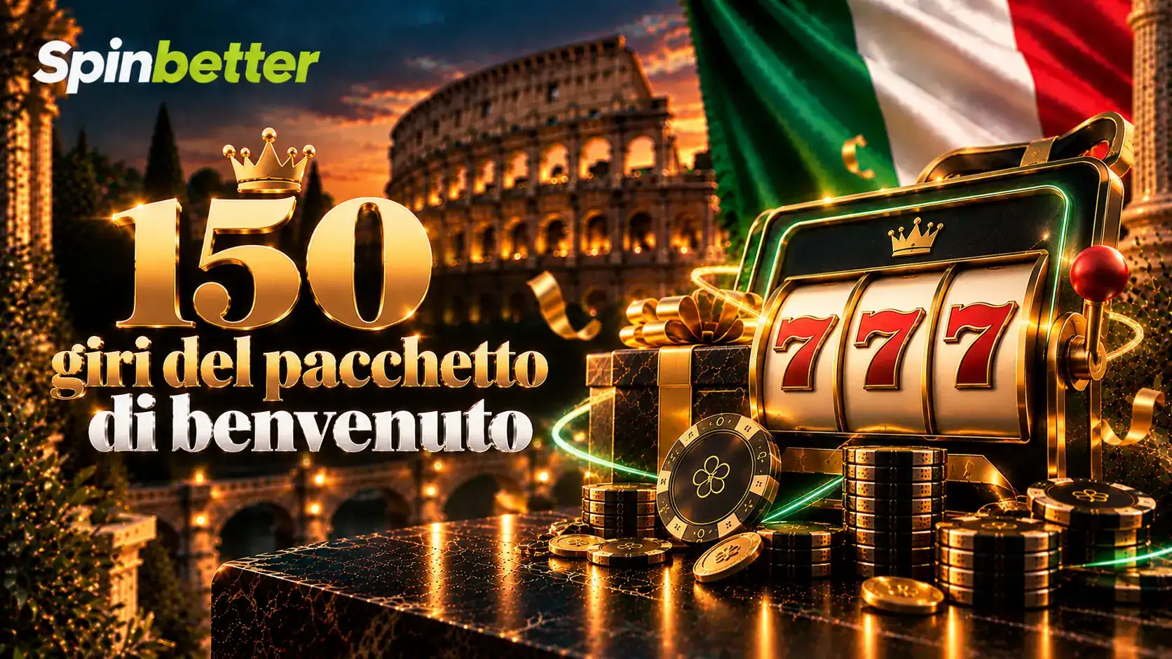 I 150 giri gratis del pacchetto di benvenuto SpinBetter divisi per deposito