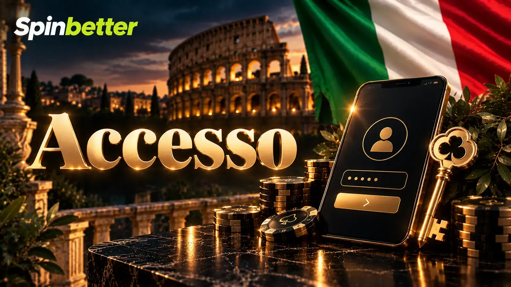 Schermata di accesso al conto SpinBetter con e-mail e password