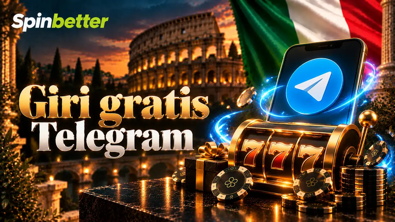 Giri gratis per l'iscrizione al canale Telegram di SpinBetter