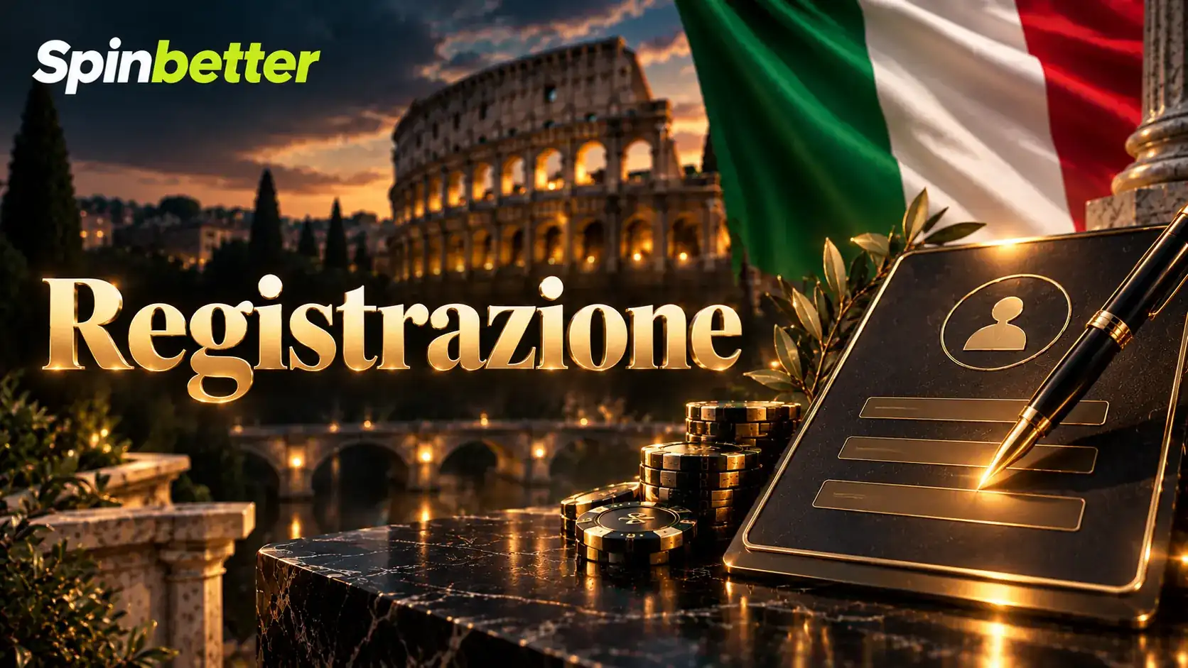 Modulo di registrazione di SpinBetter con i metodi per aprire il conto